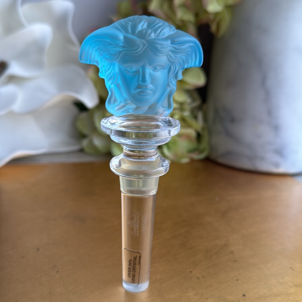 NIB! Versace Rosenthal Crystal Wine Stopper